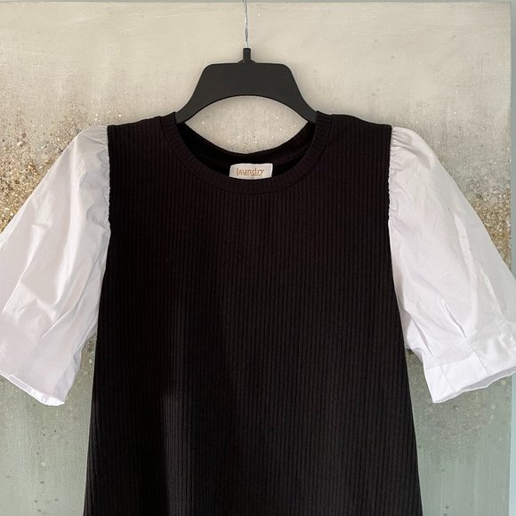 Laundry by Shelli Segal Ribbed Puff Sleeve Top (NWT) - Picture 4 of 10